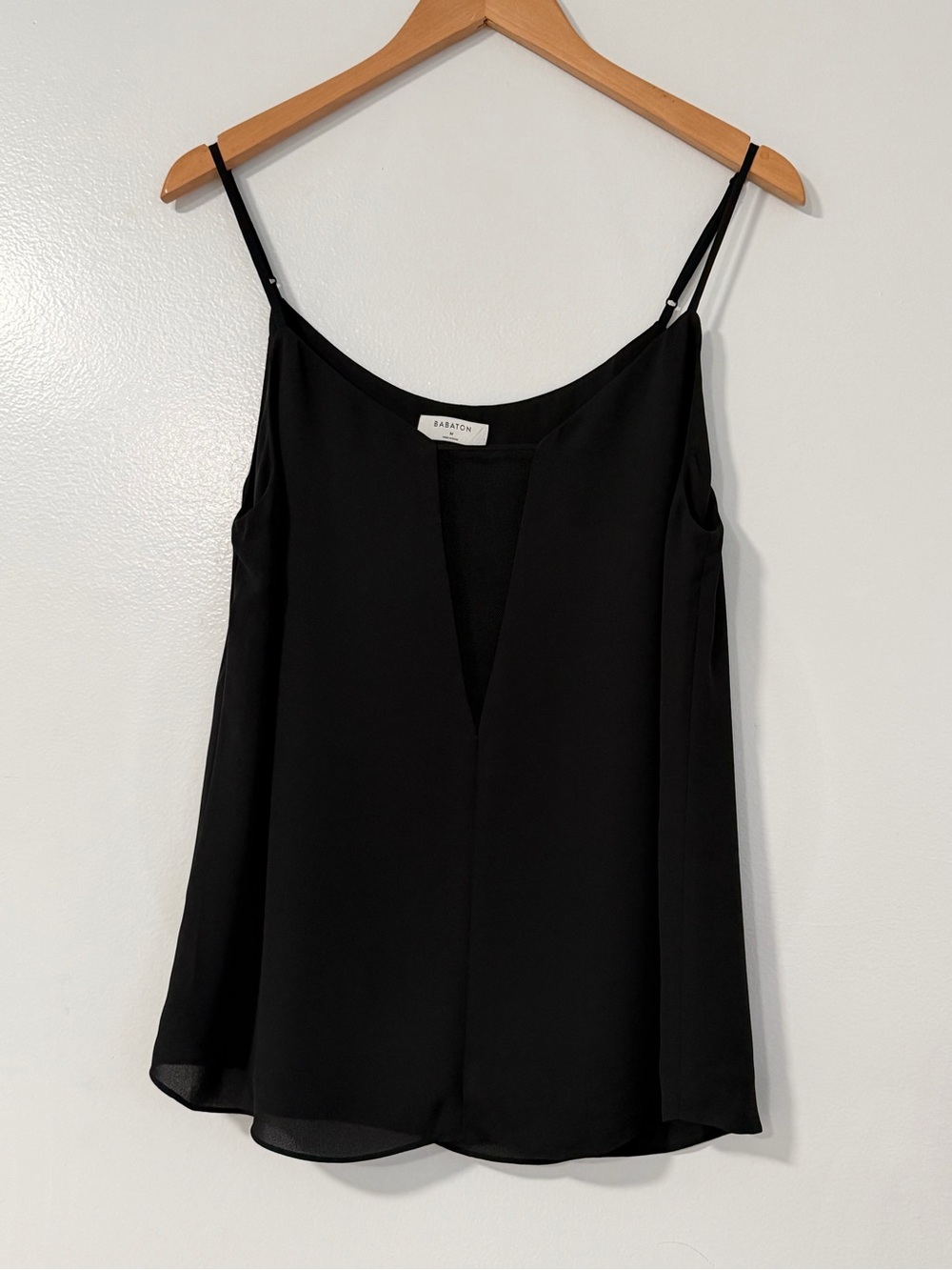 Babaton Black Plunge V-Neck Spaghetti Strap Camisole